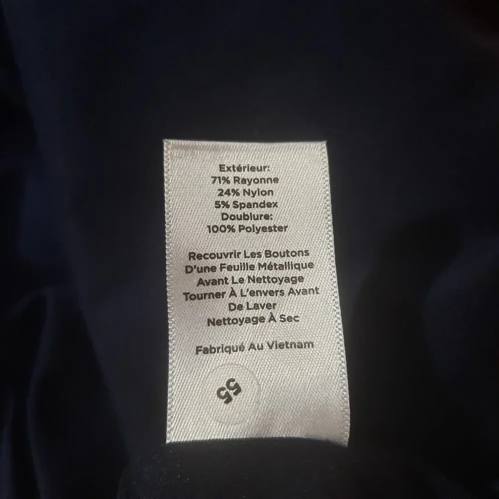 Talbots Black Italian Luxe Knit 5 Button Womens Lined Blazer Size 12